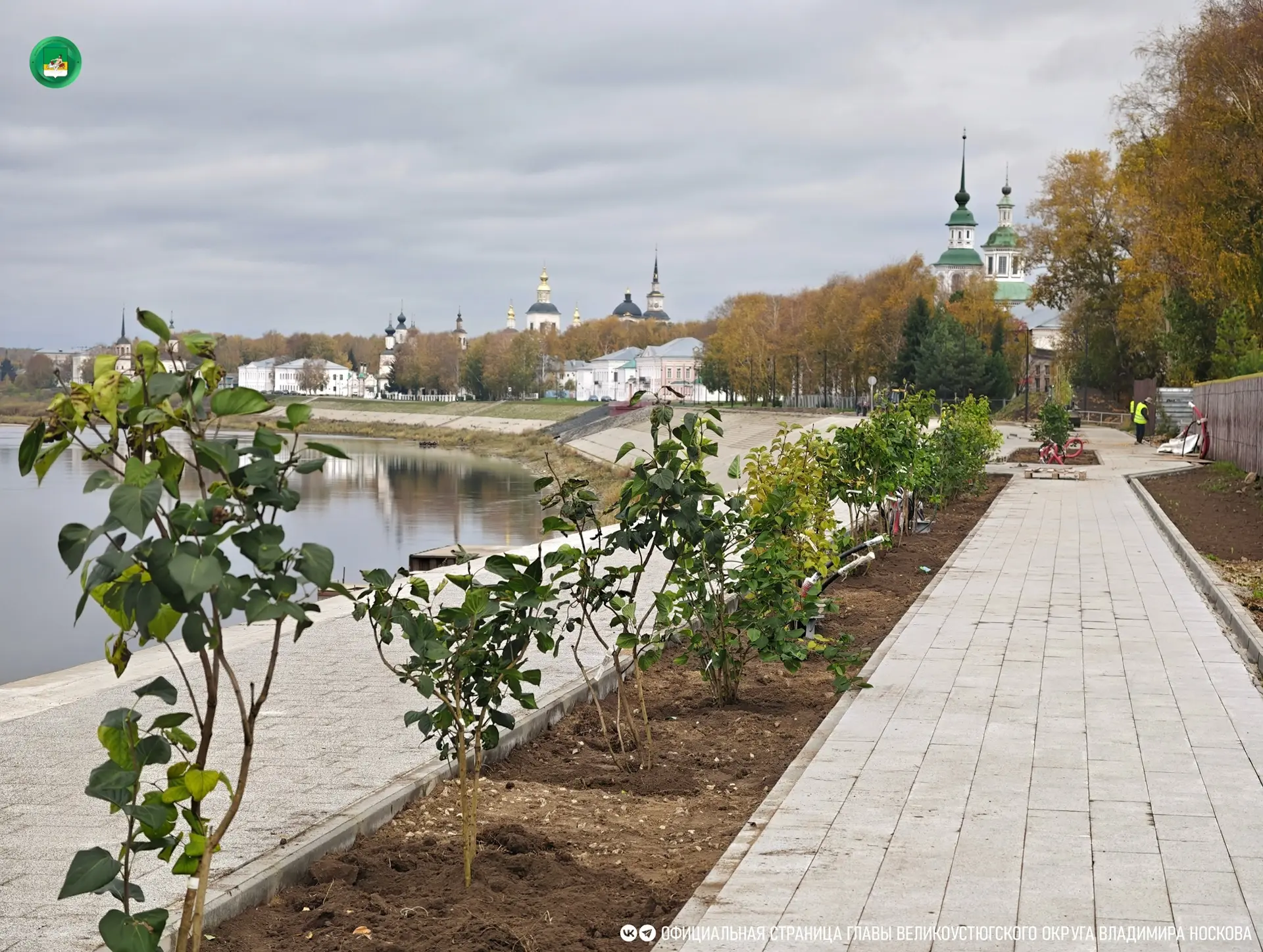 Продолжаем благоустройство Набережной, на пешеходной зоне началась высадка саженцев.