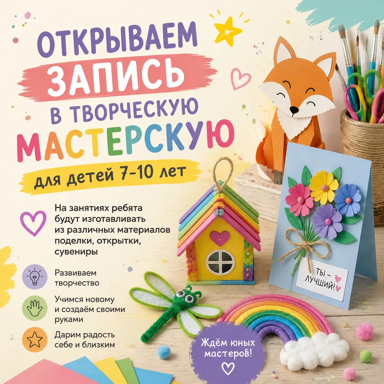 🎨 Время творить: открыт набор в творческую мастерскую!
