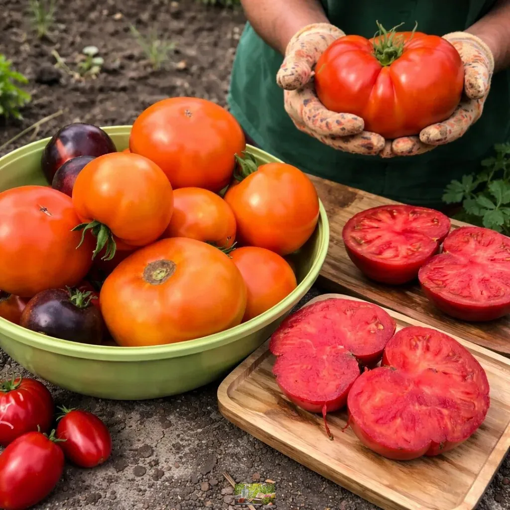 Томаты-тяжеловесы: обзор мясистых сортов с крупными плодами 🍅