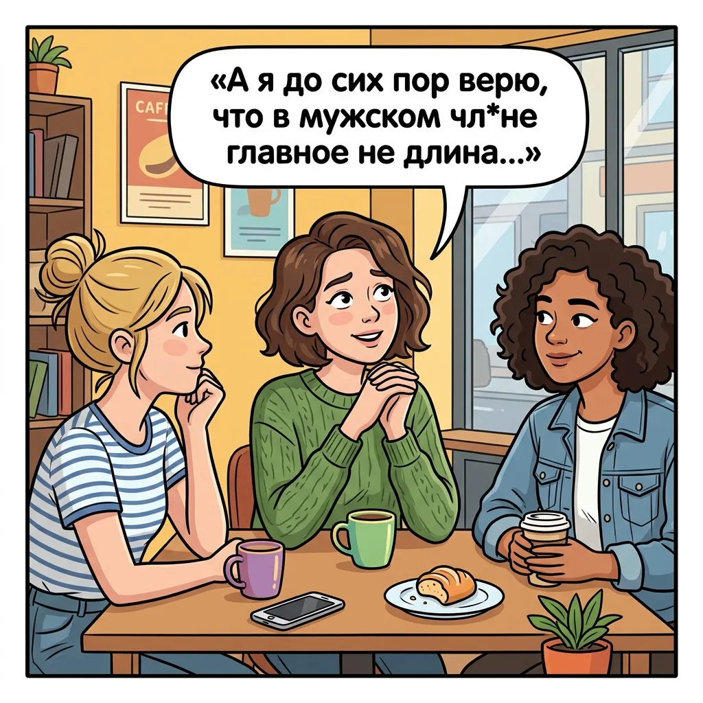 А я до сих пор верю, что в мужском чл*не главное не длина, не толщина и даже не форма, а мужчина, ко