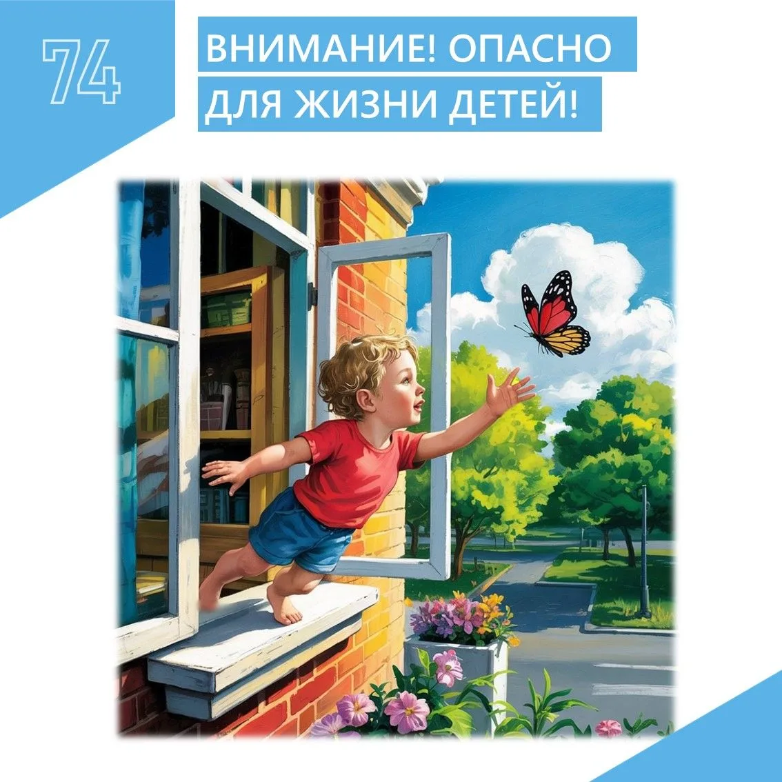 НЕ ОСТАВЛЯЙТЕ ДЕТЕЙ У ОТКРЫТЫХ ОКОН!!!❗️Кажется, дом🏠 - самое безопасное место для реб...