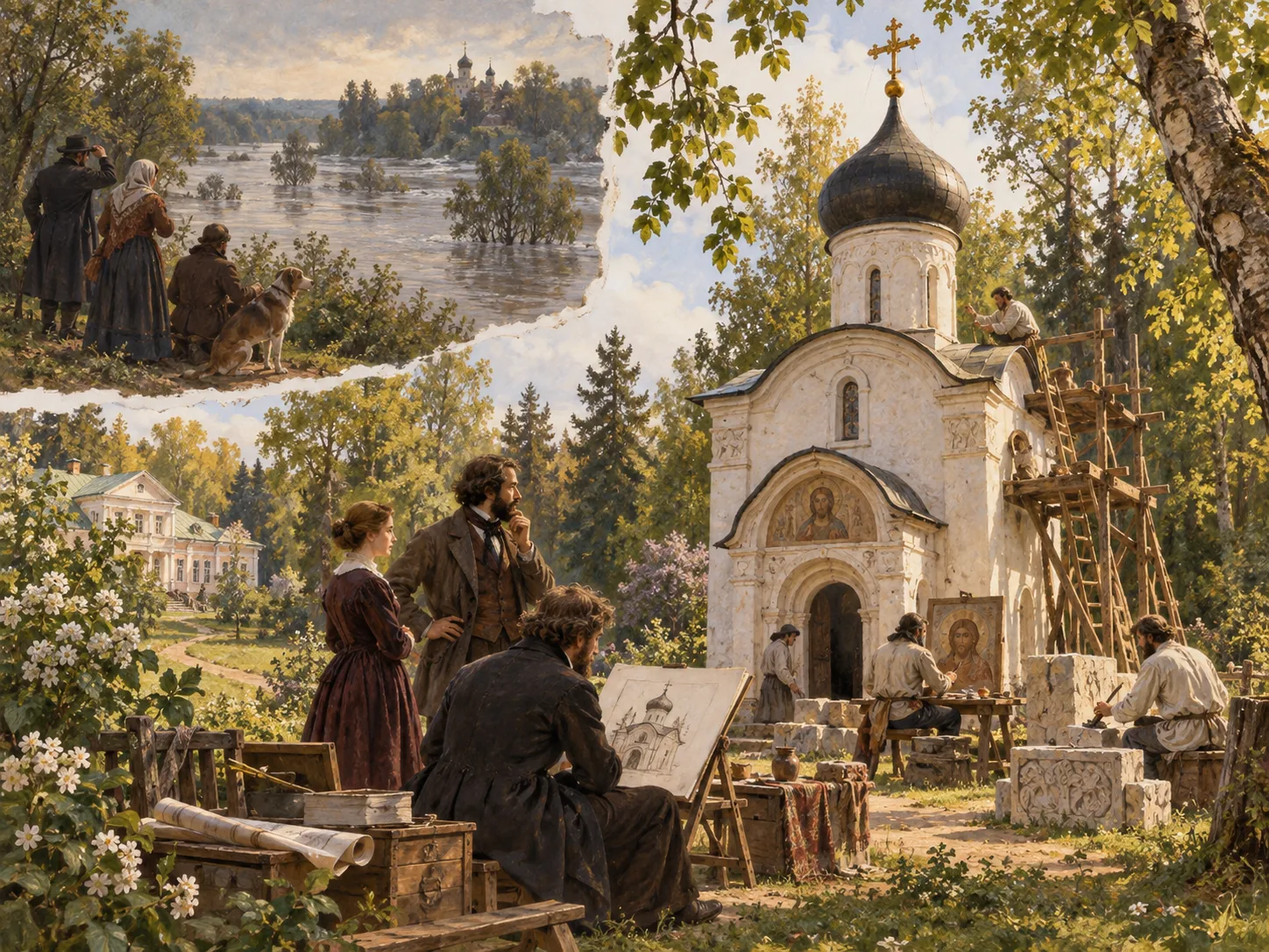 ОДНАЖДЫ РЕКА РАЗЛИЛАСЬ... И ХУДОЖНИКИ ПОСТРОИЛИ ЦЕРКОВЬ ⛪