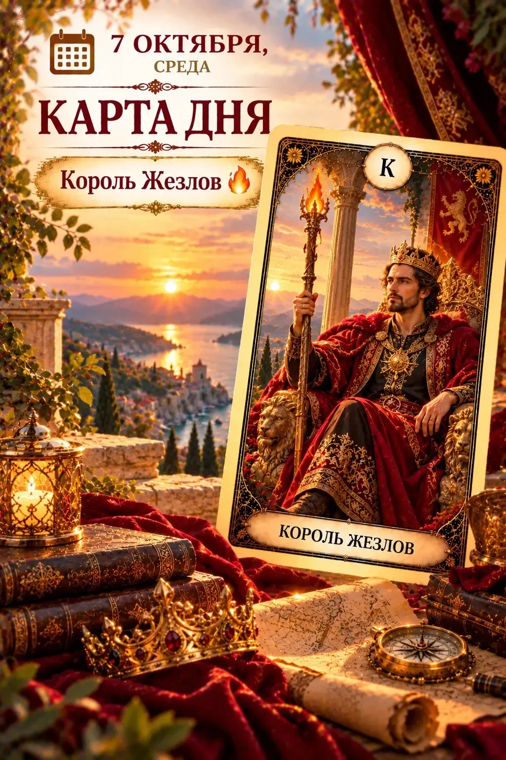 📅 7 октября, среда — карта дня: Король Жезлов 🔥
