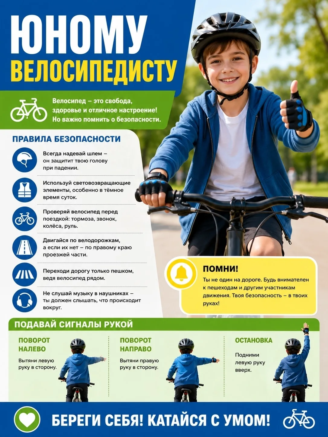 Соблюдай правила езды на велосипеде! 

#Школа60Кемерово
#безопасность