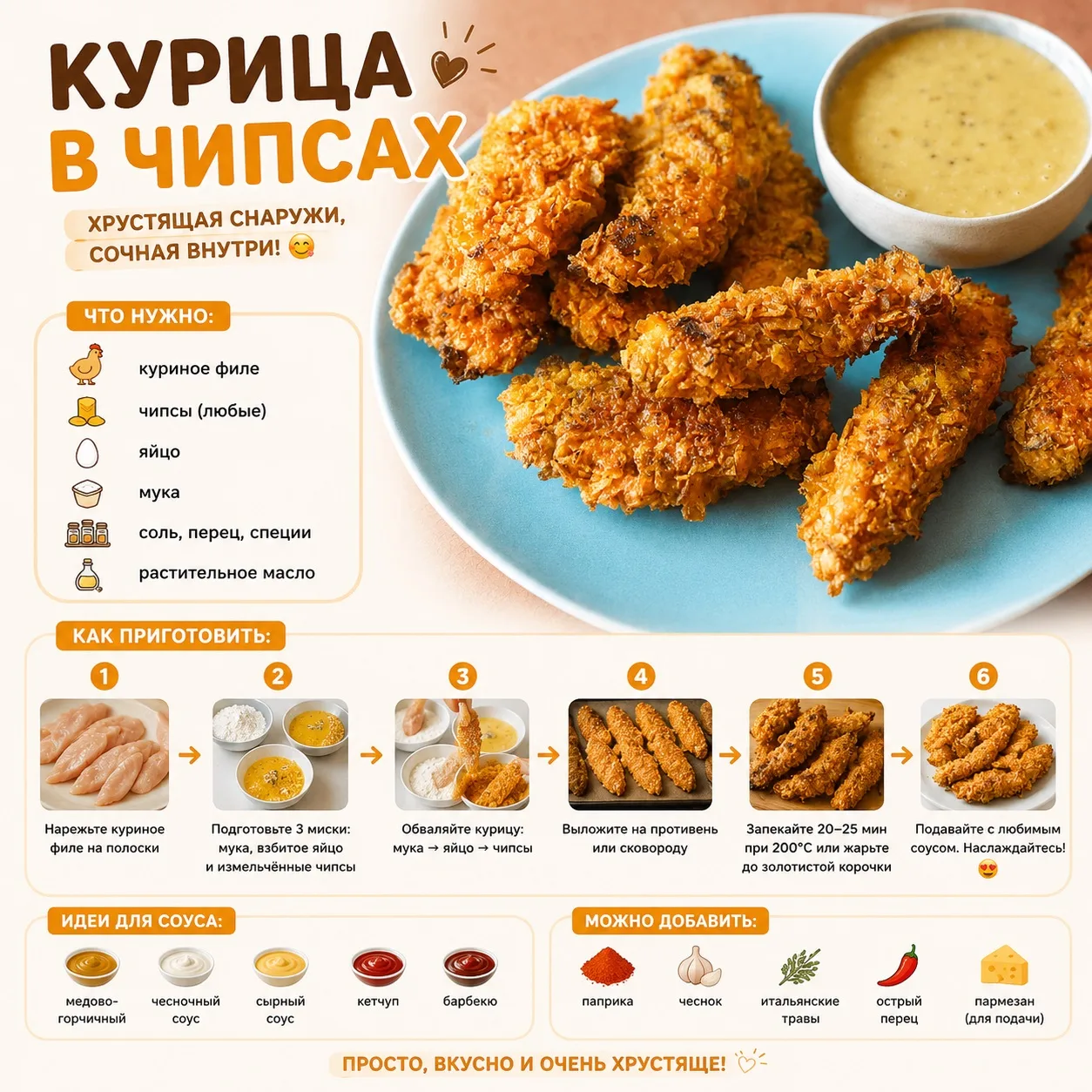 🍗 КУРИЦА В ЧИПСАХ ✨