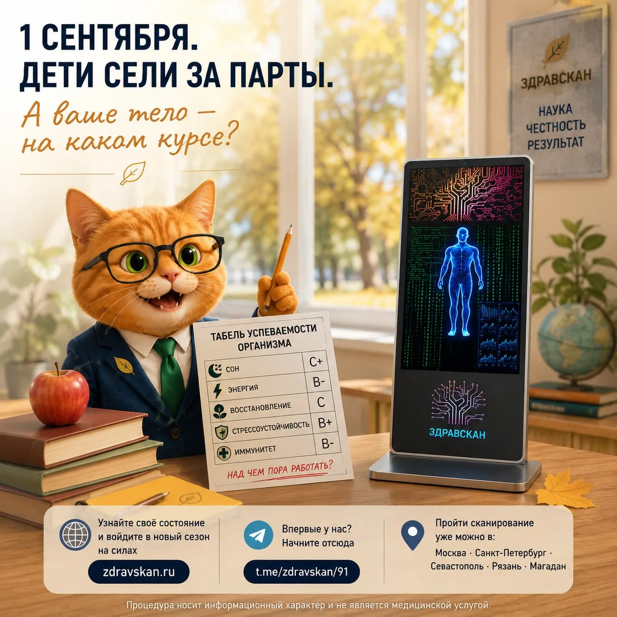 📚 1 сентября. Дети сели за парты. А ваше тело — на каком курсе?