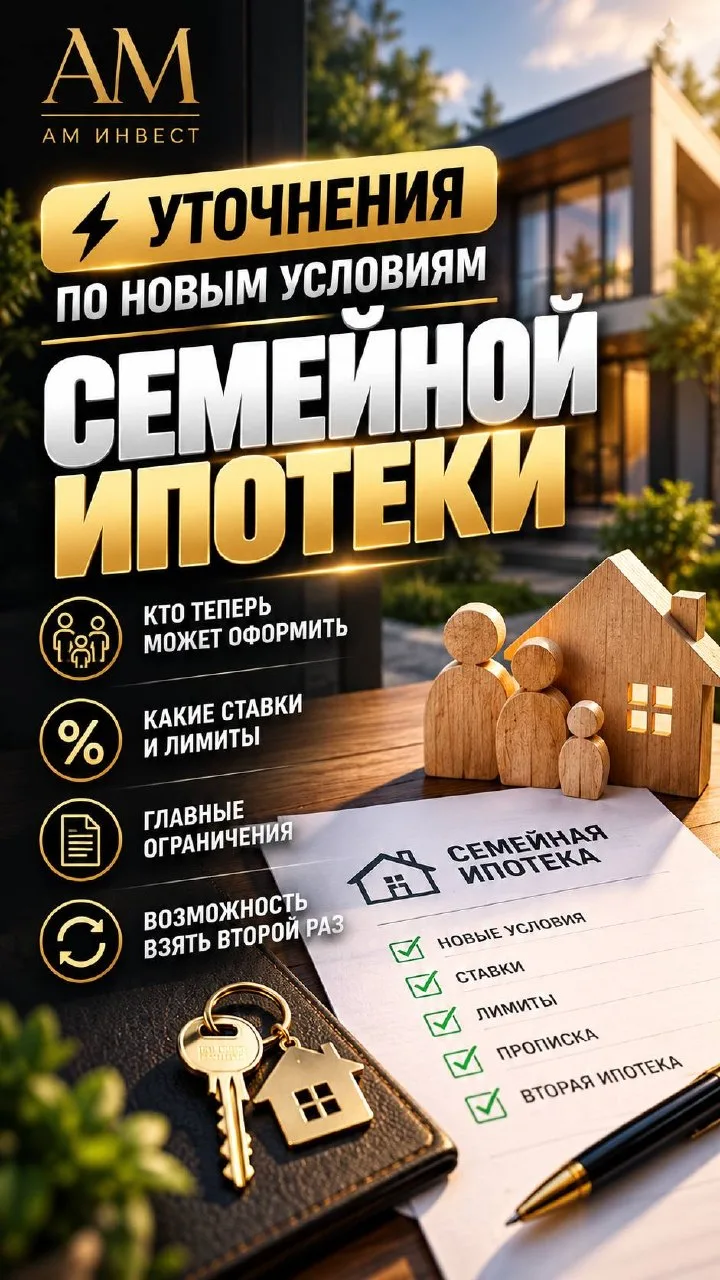 ⚡️Уточнения по новым условиям семейной ипотеки