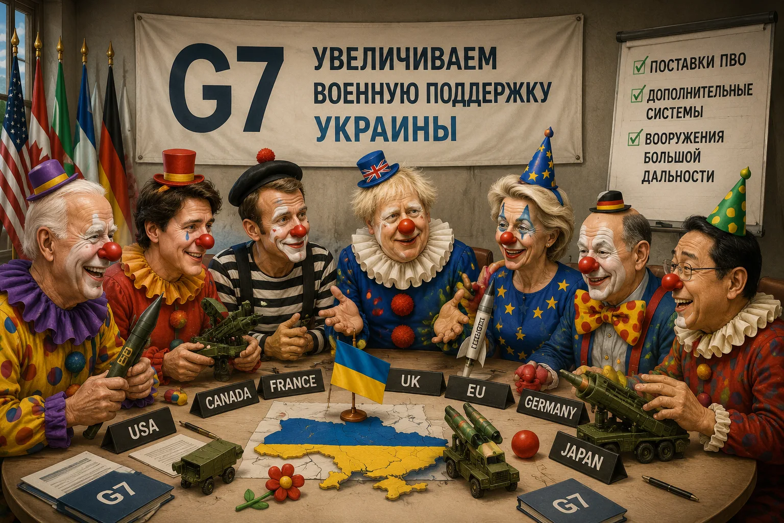 Страны G7 договорились увеличить военную поддержку Украины, включая поставки средств ПВО, дополнител