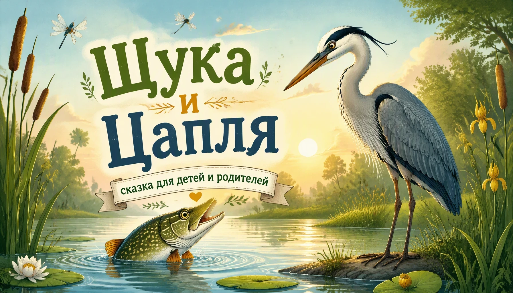 Щука и Цапля — сказка для детей и родителей