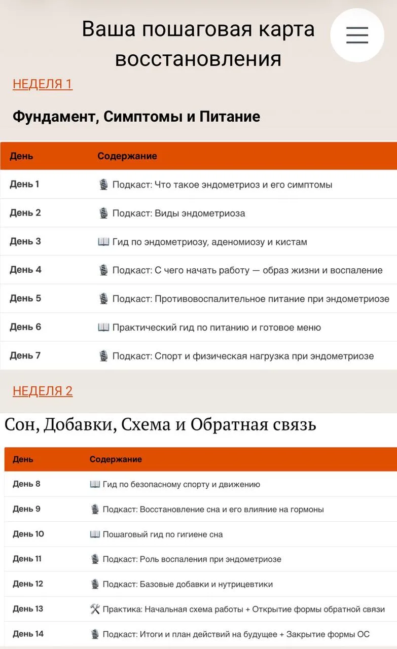 Завтра первый день интенсива по эндометриозу