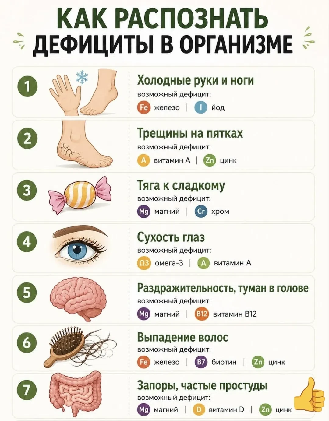Что косвенно может указать на дефициты в организме 😉