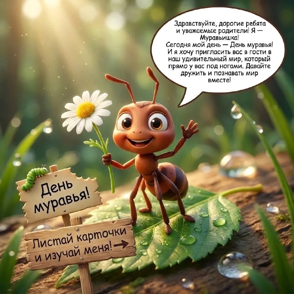🐜Сегодня День муравья. Расскажите детям интересные факты о маленьком силаче. А еще пос...