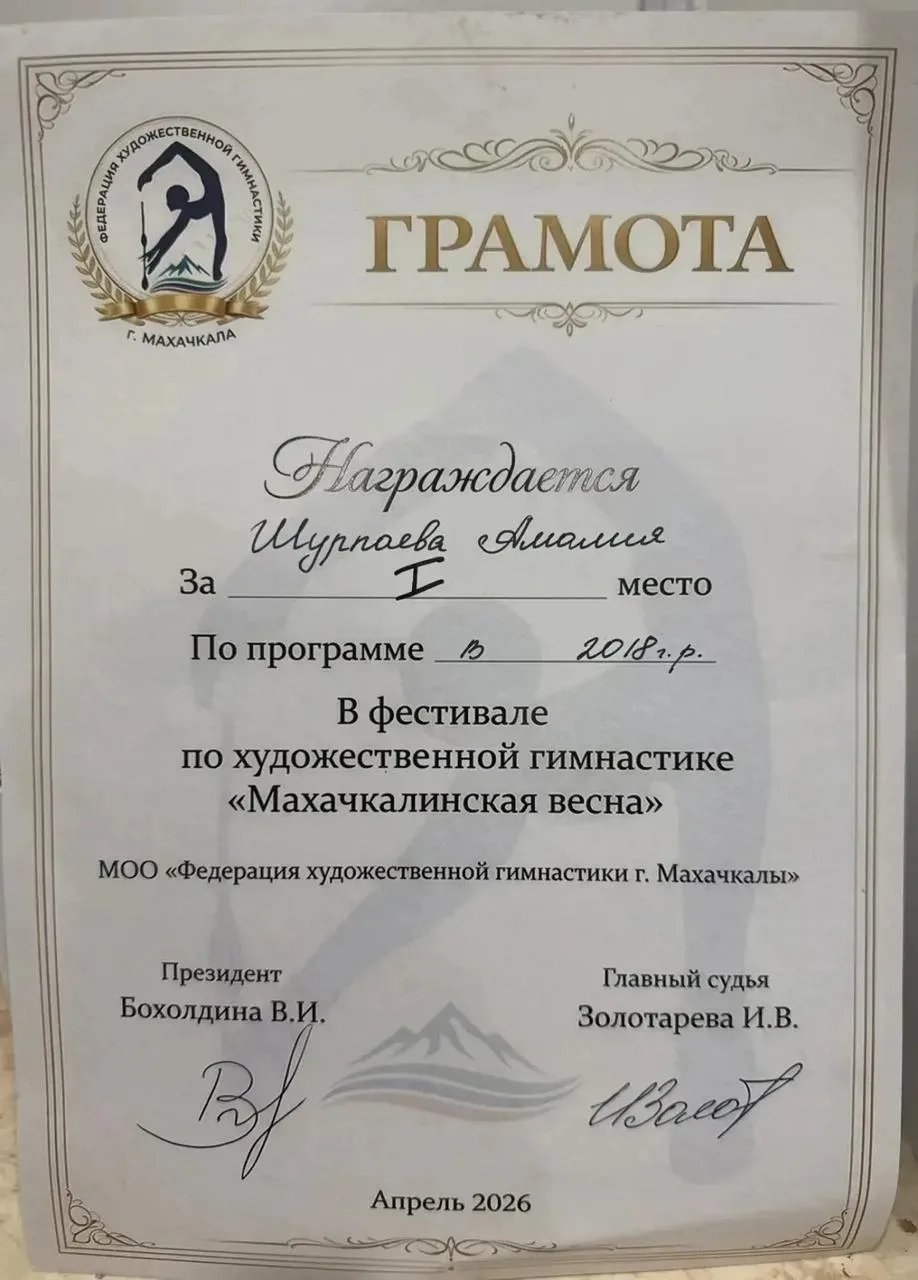 Махачкалинская весна – золотая в копилке достижений!  Фестиваль по художественной гимнастике «Махачк