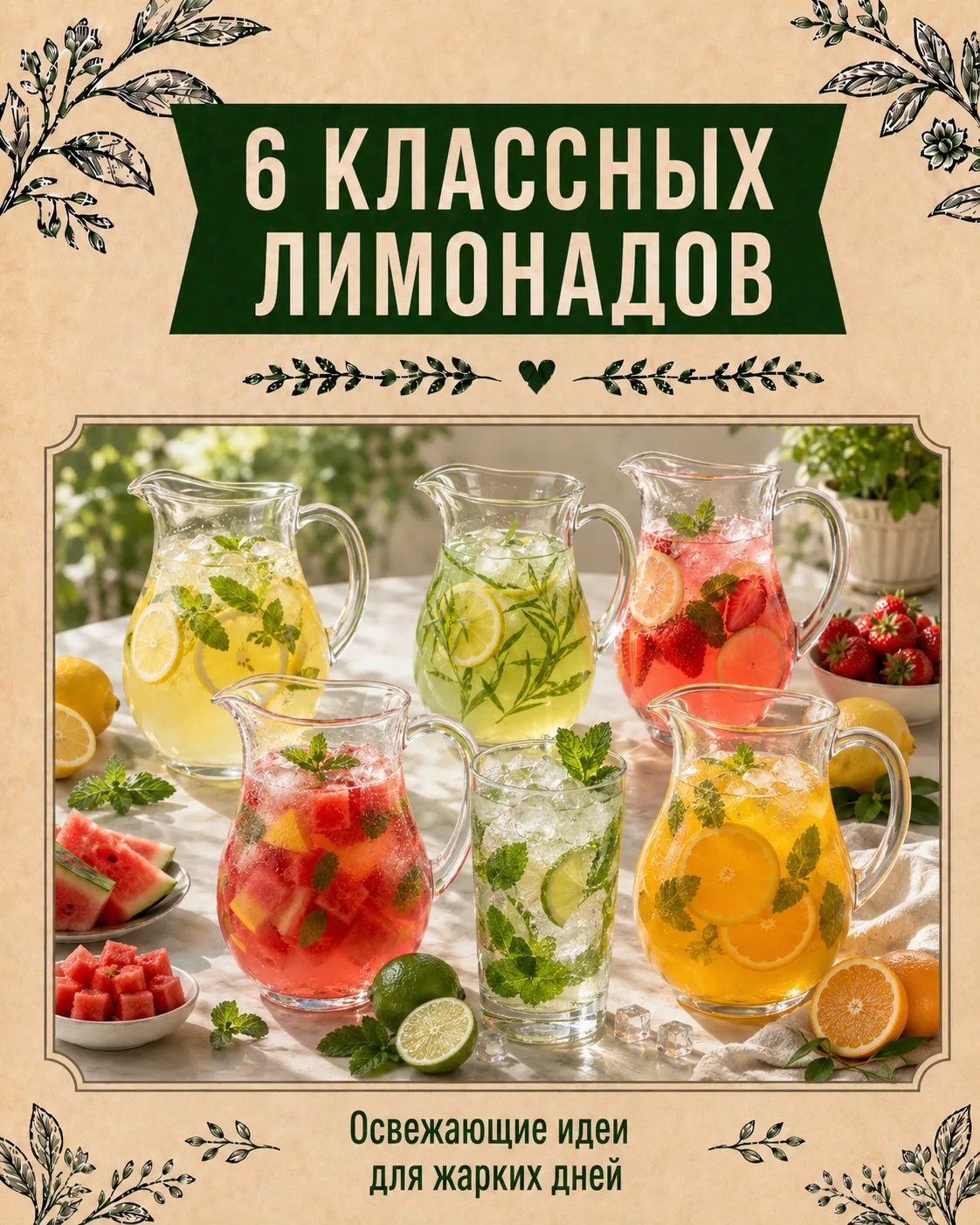 Шесть вариантов домашнего лимонада для жарких дней и красивых посиделок. Какой вкус выб...