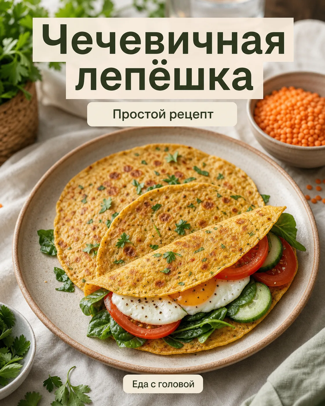 Рецепт: чечевичная лепёшка