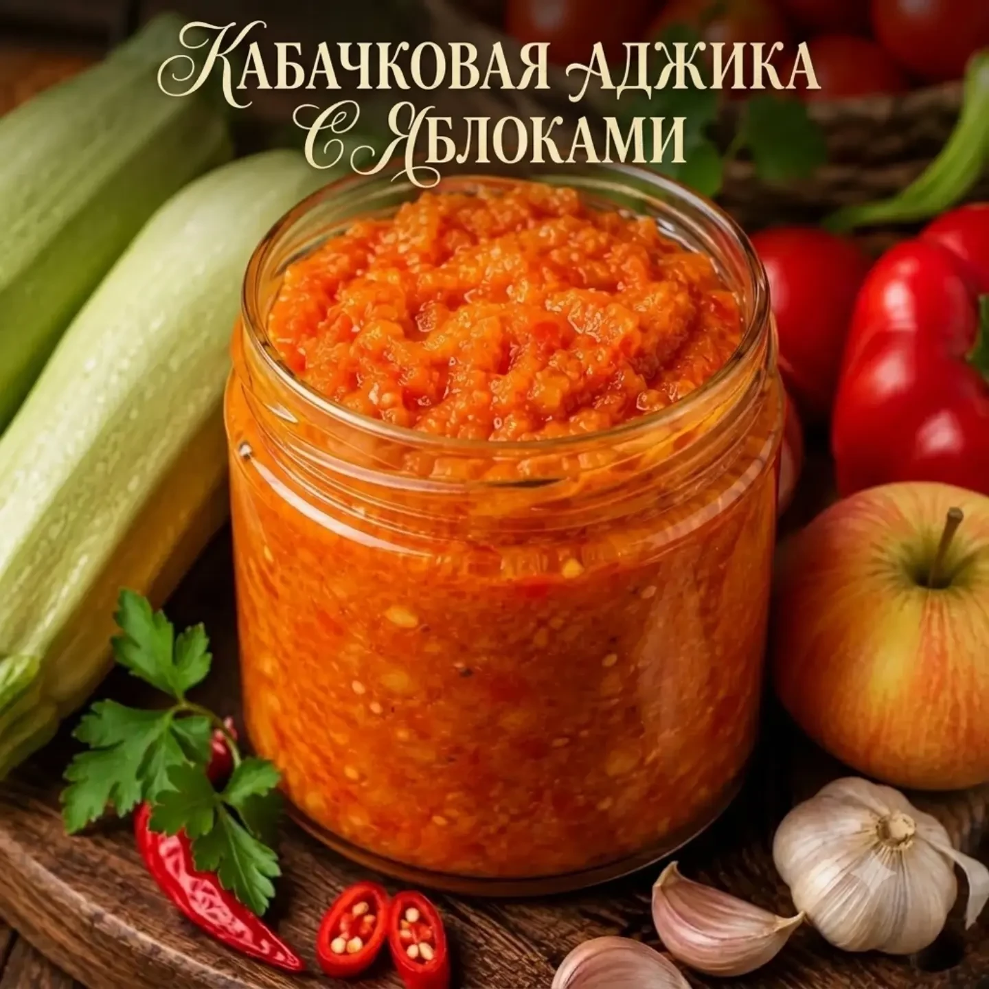 🫑 Кабачковая аджика с яблоками