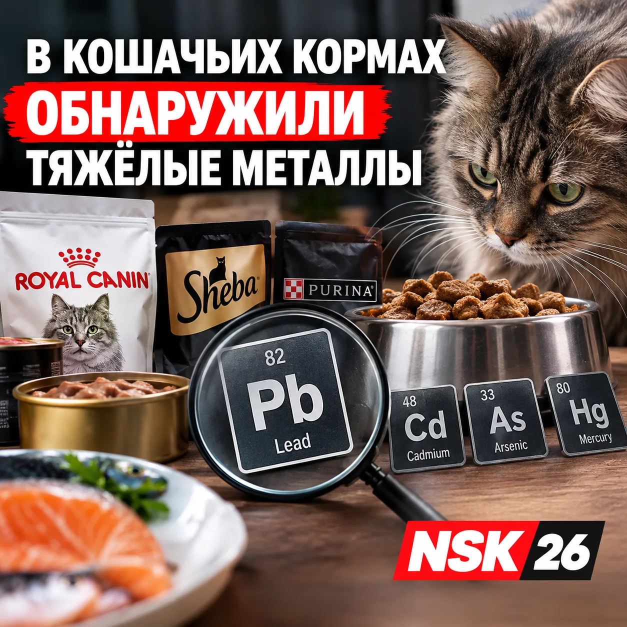 ⚠️ В кошачьих кормах обнаружили тяжёлые металлы
