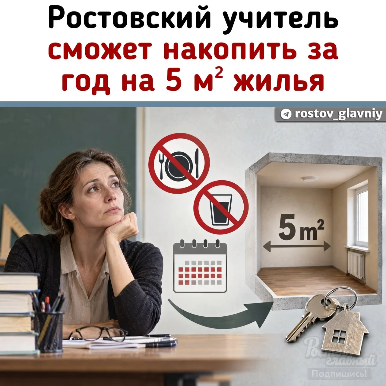 🏗 Если средний ростовский учитель год не будет есть и пить, то он сможет купить 5 м² ж...