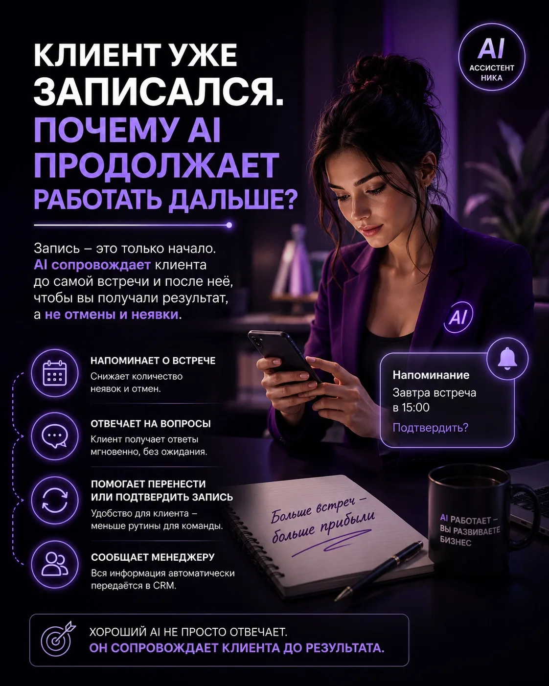Клиент уже записался. Почему AI продолжает работать дальше?

Многие предприниматели считают, что пос