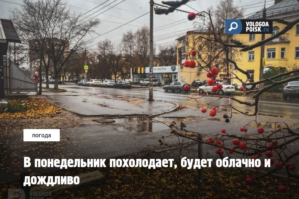 Начало новой недели в Вологде не порадует солнцем. 5 октября город накроет облачность, ...