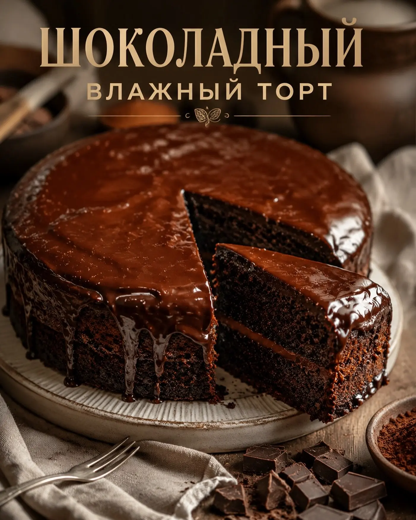 Шоколадный влажный торт — тот самый, который хочется готовить снова и снова 🤎🍫