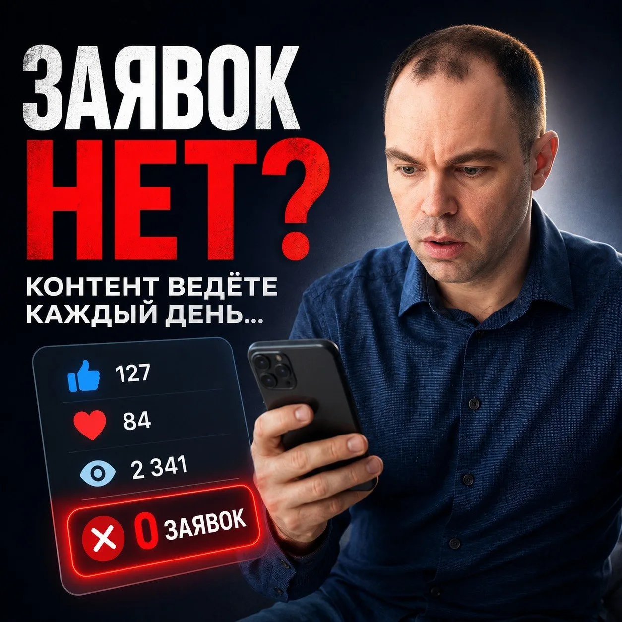 ❗️ Контент есть. Реакции есть. Заявок нет.