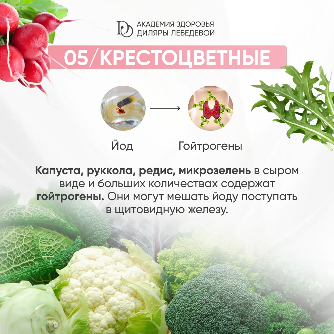⛔ ЭТИ 5 ПРОДУКТОВ РАЗРУШАЮТ ВАШУ ЩИТОВИДКУ  За 23 года практики в эндокринологии я собрала свой спис