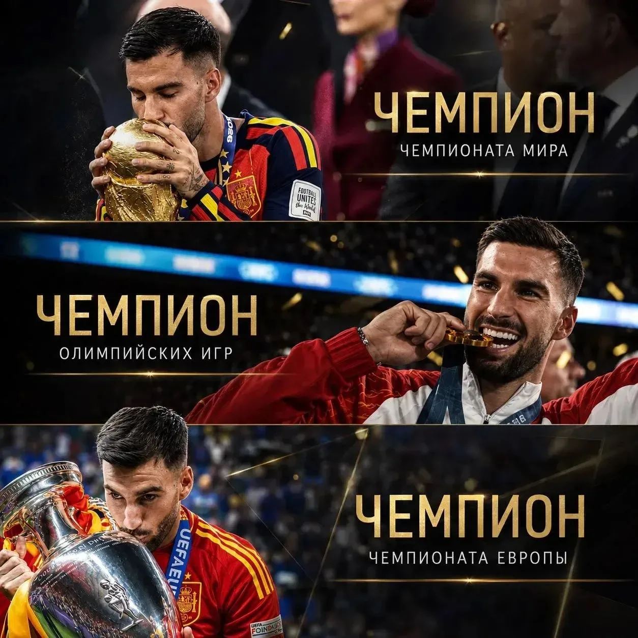 ⚡️Баэна – первый футболист в истории, выигравший чемпионат мира, чемпионат Европы и Олимпийские игры