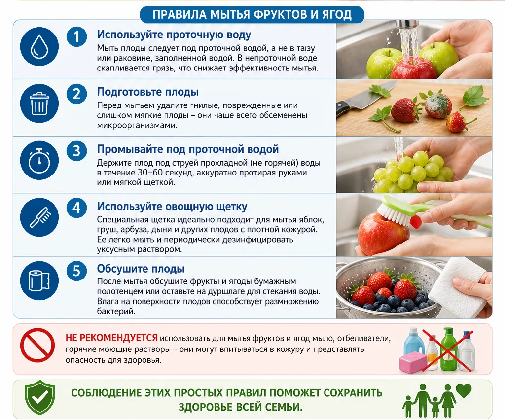 Как правильно мыть фрукты и ягоды: простые правила для здоровья всей семьи🍎🍐🍇  Фрукты и ягоды – ценн