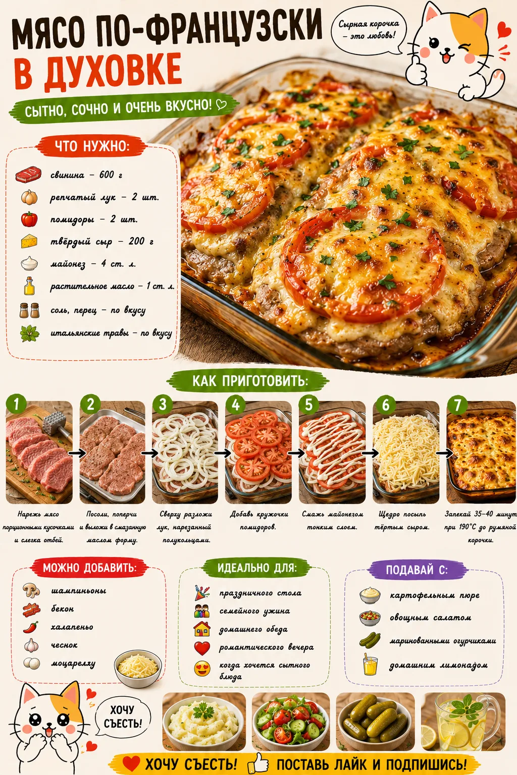 🥩 МЯСО ПО-ФРАНЦУЗСКИ В ДУХОВКЕ