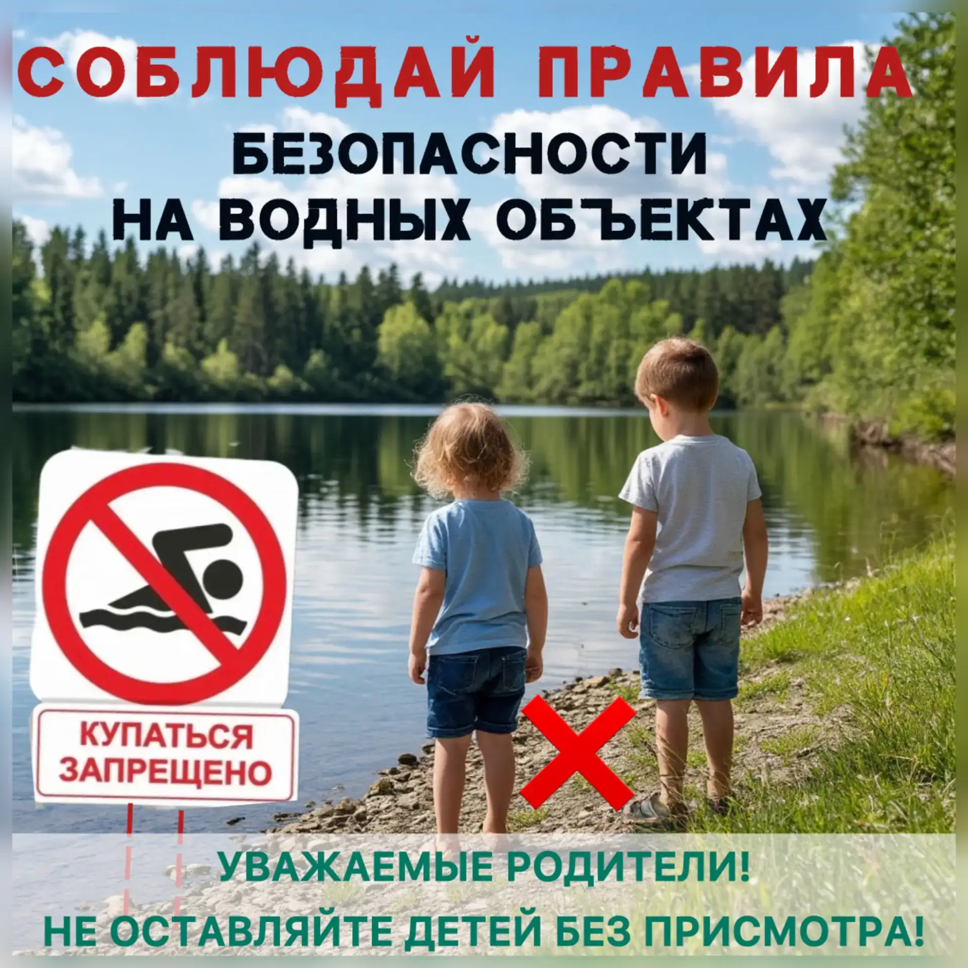 Уважаемые родители, ребята!

Напоминаем, что *игры вблизи водоёмов* — это не просто нарушение правил
