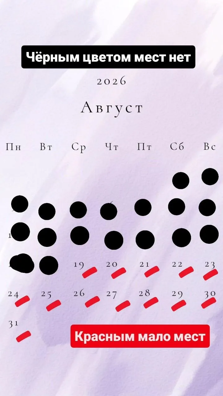 Свободные даты для ваших заказов 🤍