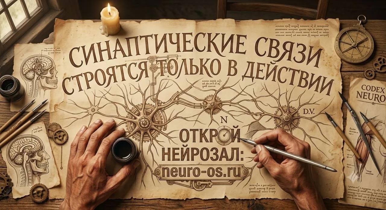 Синаптические связи строятся только в действии. Открой Нейрозал: neuro-os.ru