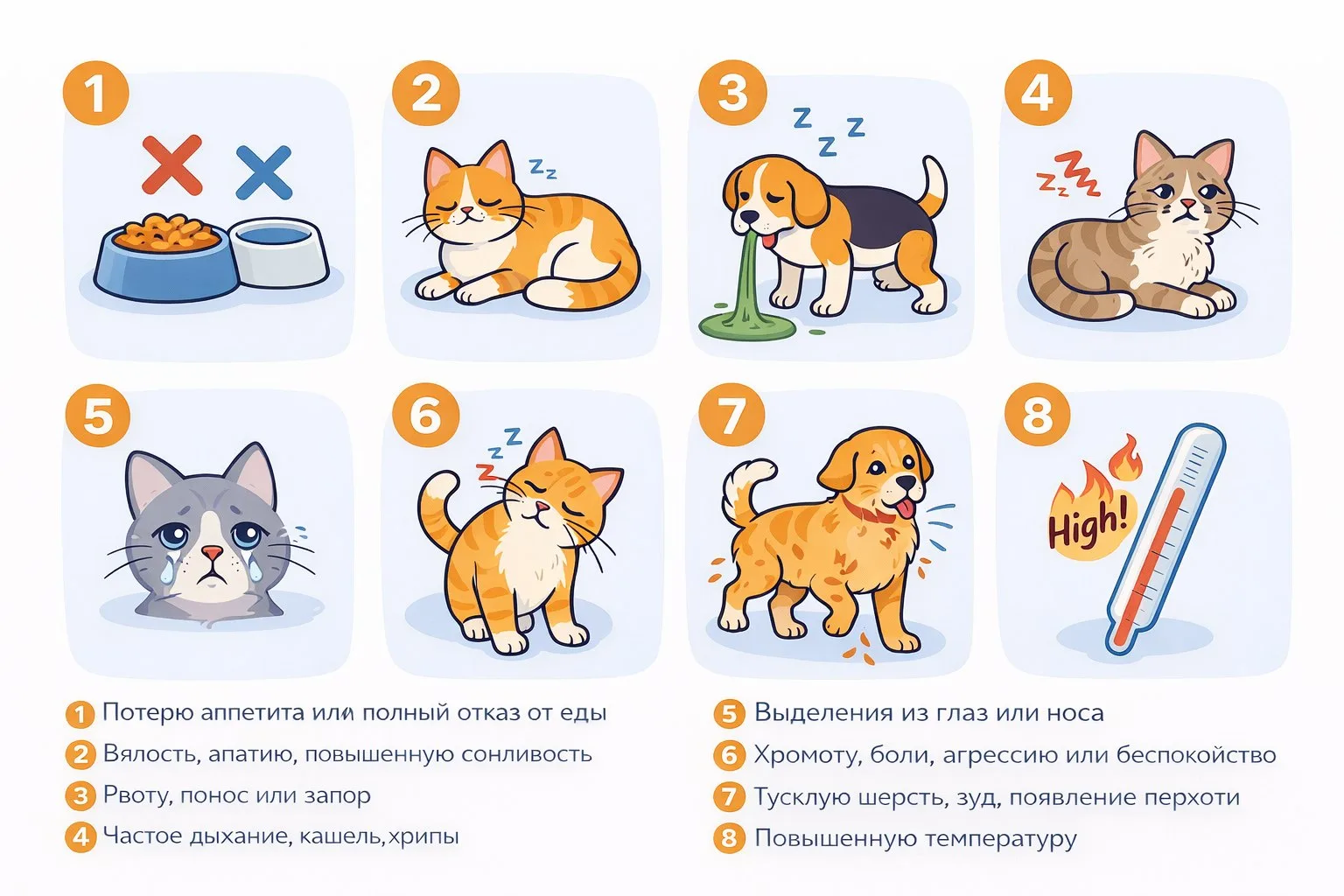 Когда пора к ветеринару: 5 тревожных признаков у кошки 🐾