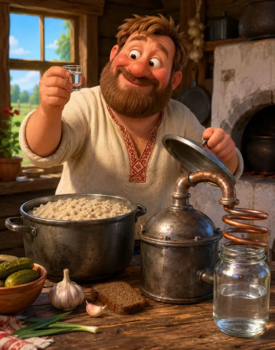 С нашим человеком каши не сваришь. У него всегда самогон получается! 😁