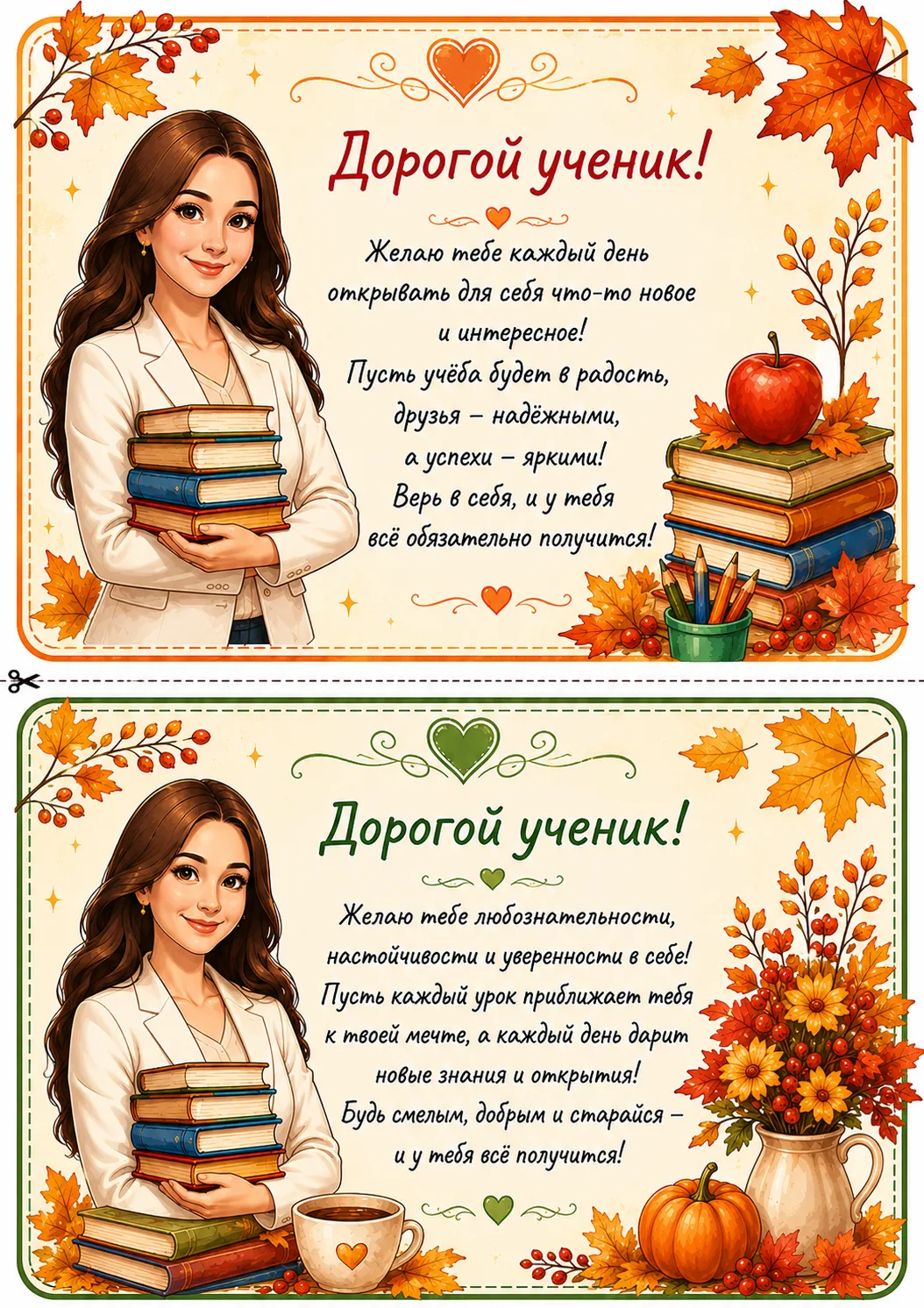 Мы каждый год стараемся удивлять своих учеников. Можно сделать вот такие открытки (пере...