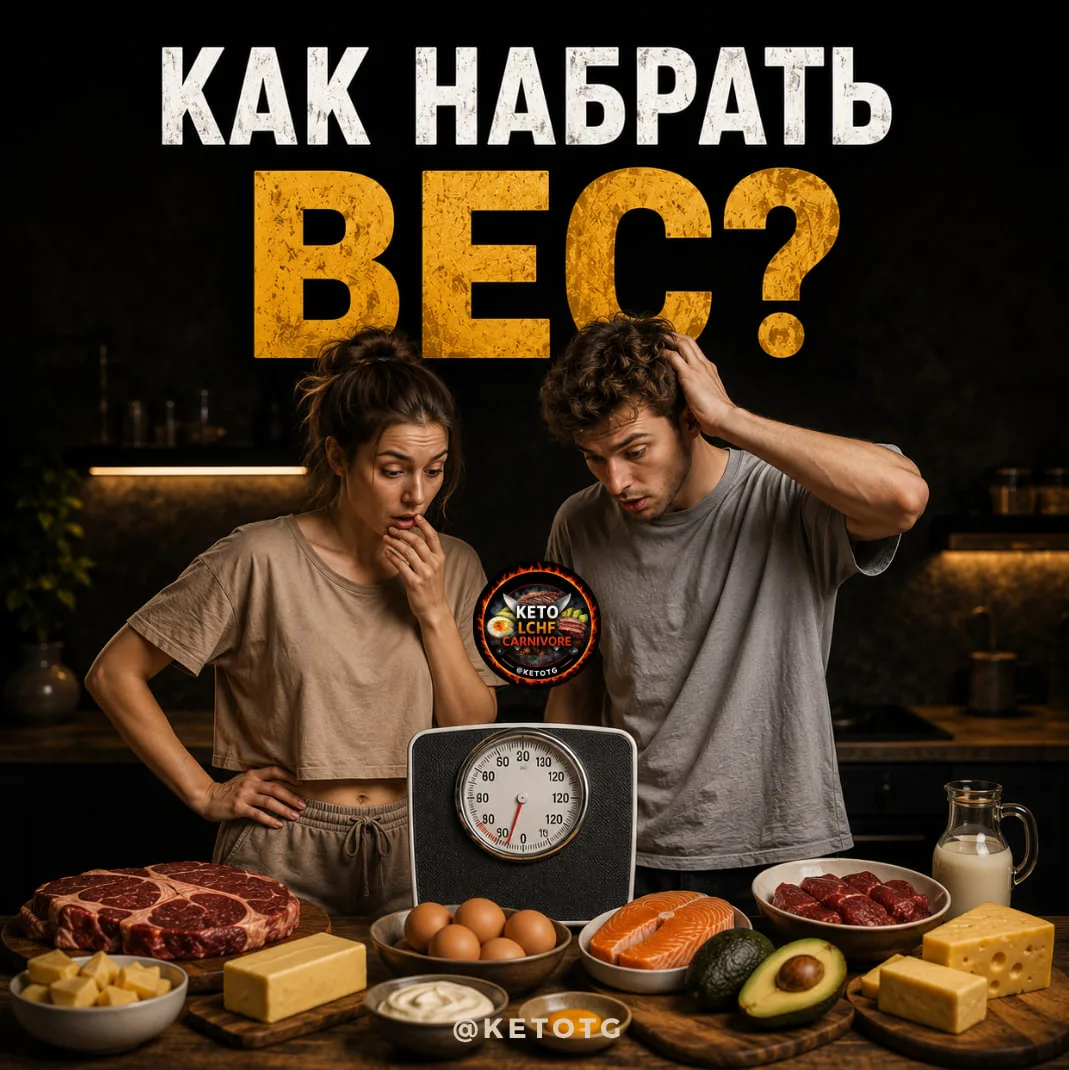 Как набрать вес на кето, LCHF или карниворе?
#полезное

Когда говорят о кето, LCHF или карниворе, ча