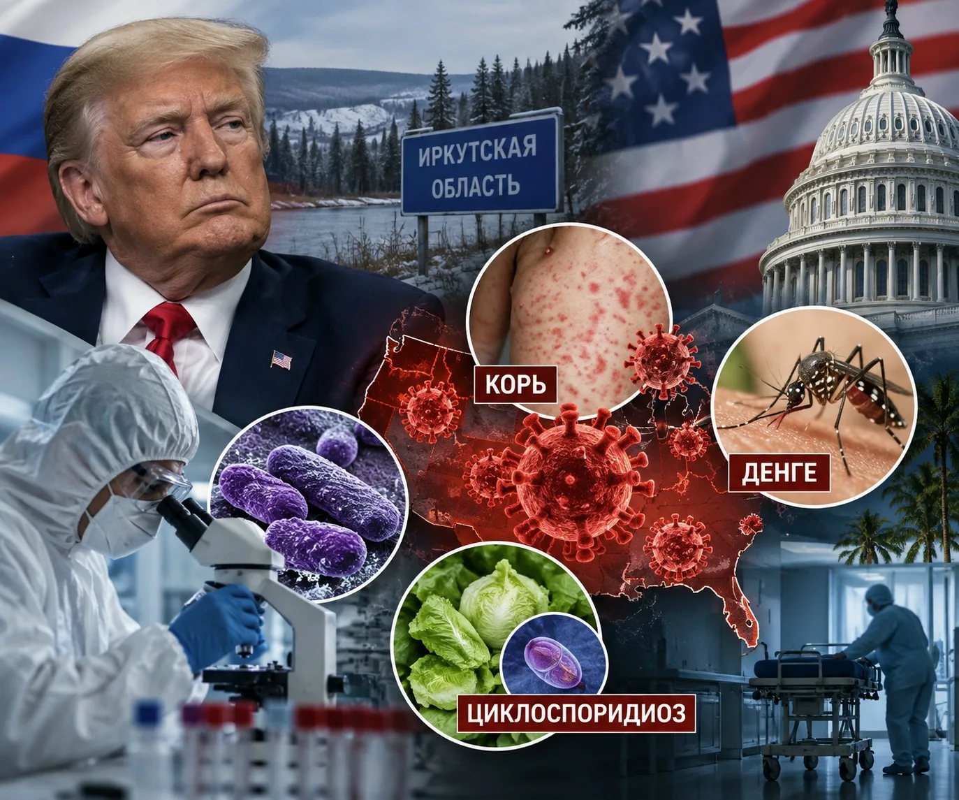 🦠 Пока Трамп предлагает помощь России из-за ситуации в Иркутской области, сами США сто...