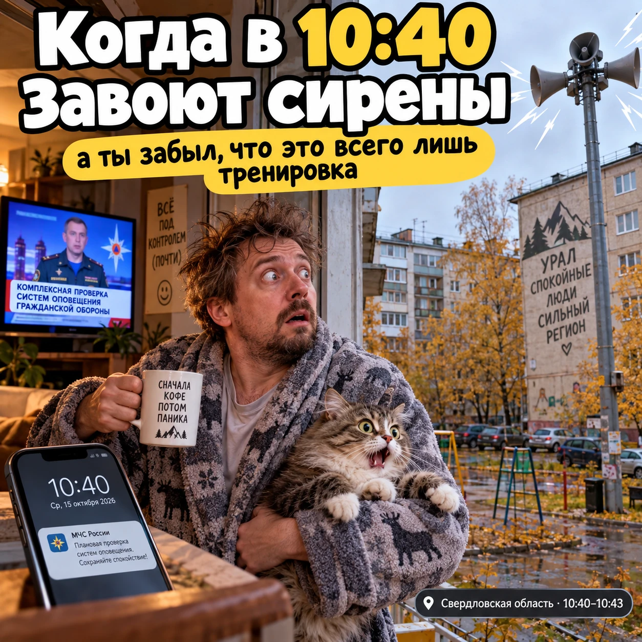 ⚡Напоминаем ️сирены завоют в Свердловской области уже сегодня
