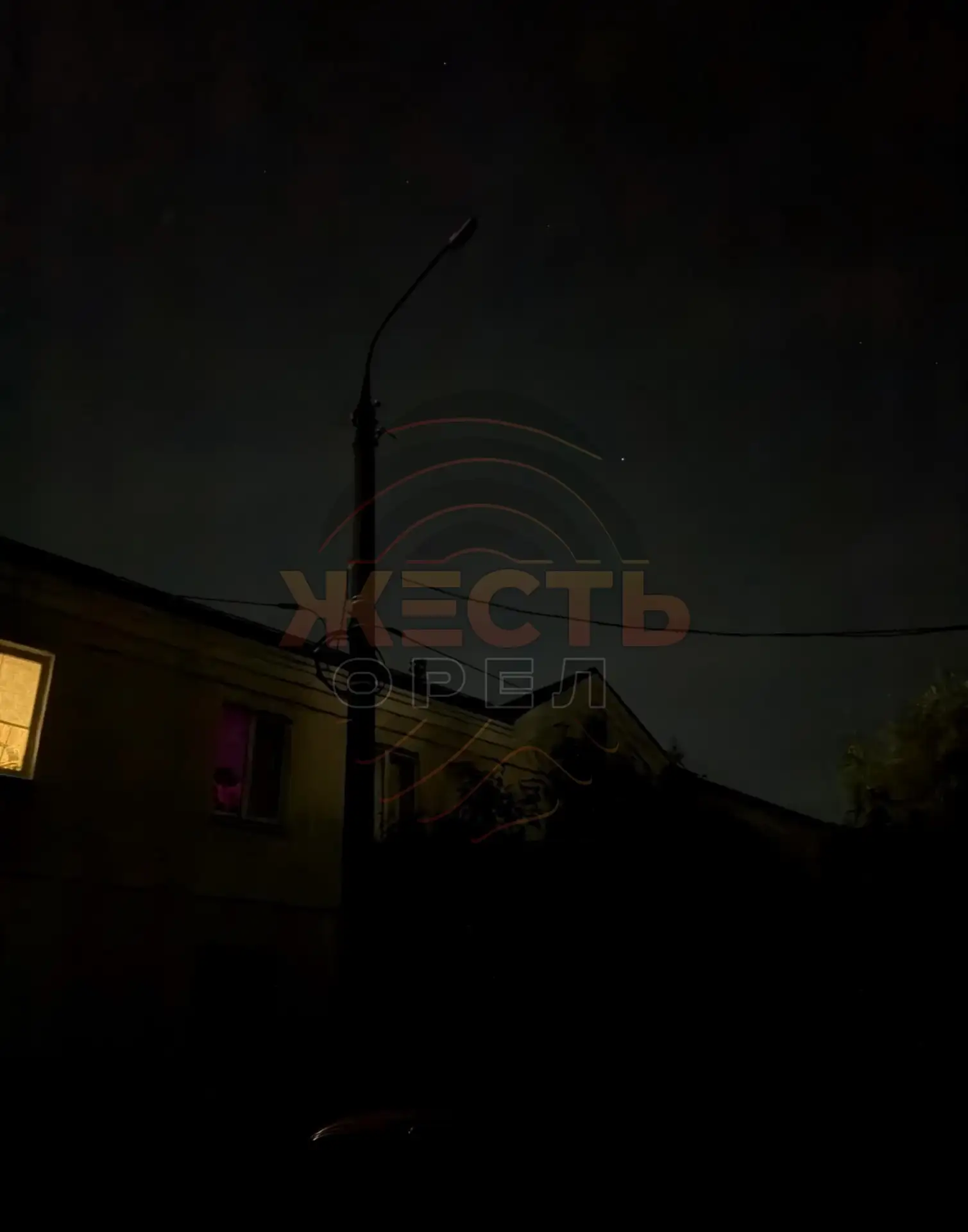 В Орле на участке от Калинина, 1 до перекрестка с Васильевской не работает освещение