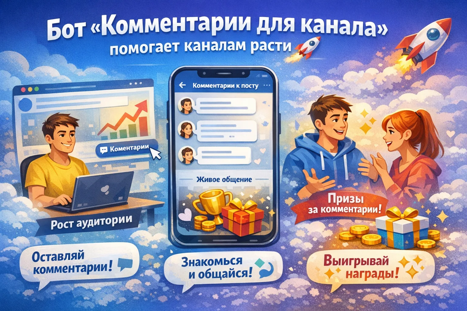 Как бот «Комментарии для канала» помогает каналам расти 🚀