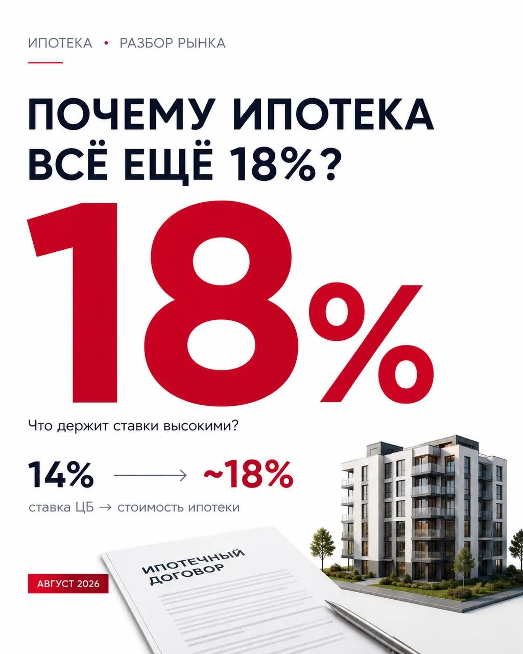 🔥 Почему стандартная ипотека всё ещё 18%?
