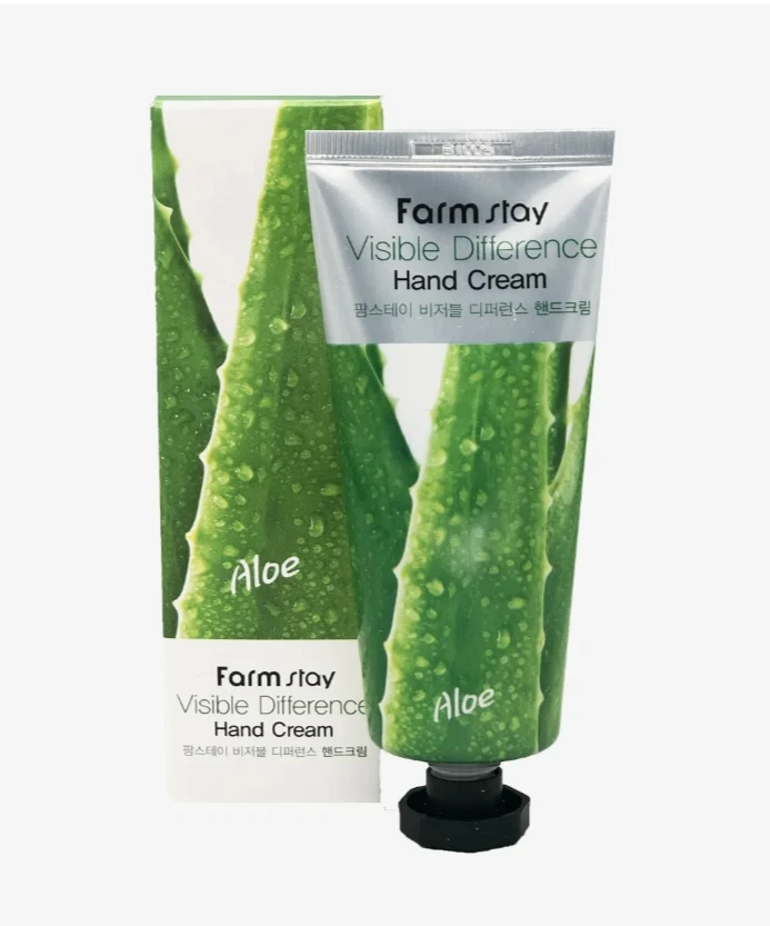 Крем для рук с алоэ FarmStay VISIBLE DIFFERENCE HAND CREAM ALOE Хорошо увлажняет и разглаживает кожу