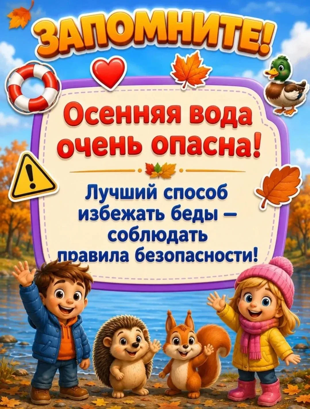 Сегодня в старшей группе "Ромашка" прошла очень важная беседа "Об осенней безопасности ...