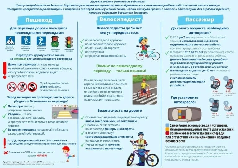 Центр работы  с населением «Родник» представляет памятку безопасного дорожного движения для детей, п