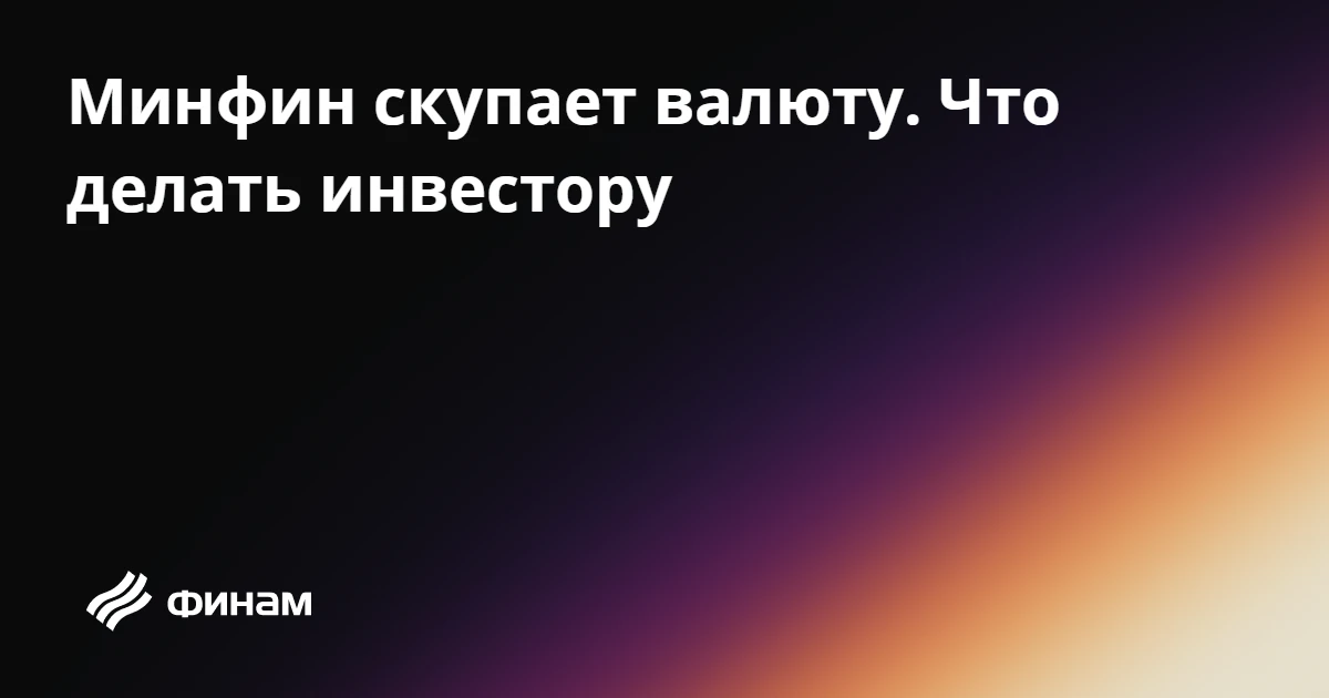 Минфин скупает валюту. Что делать инвестору
