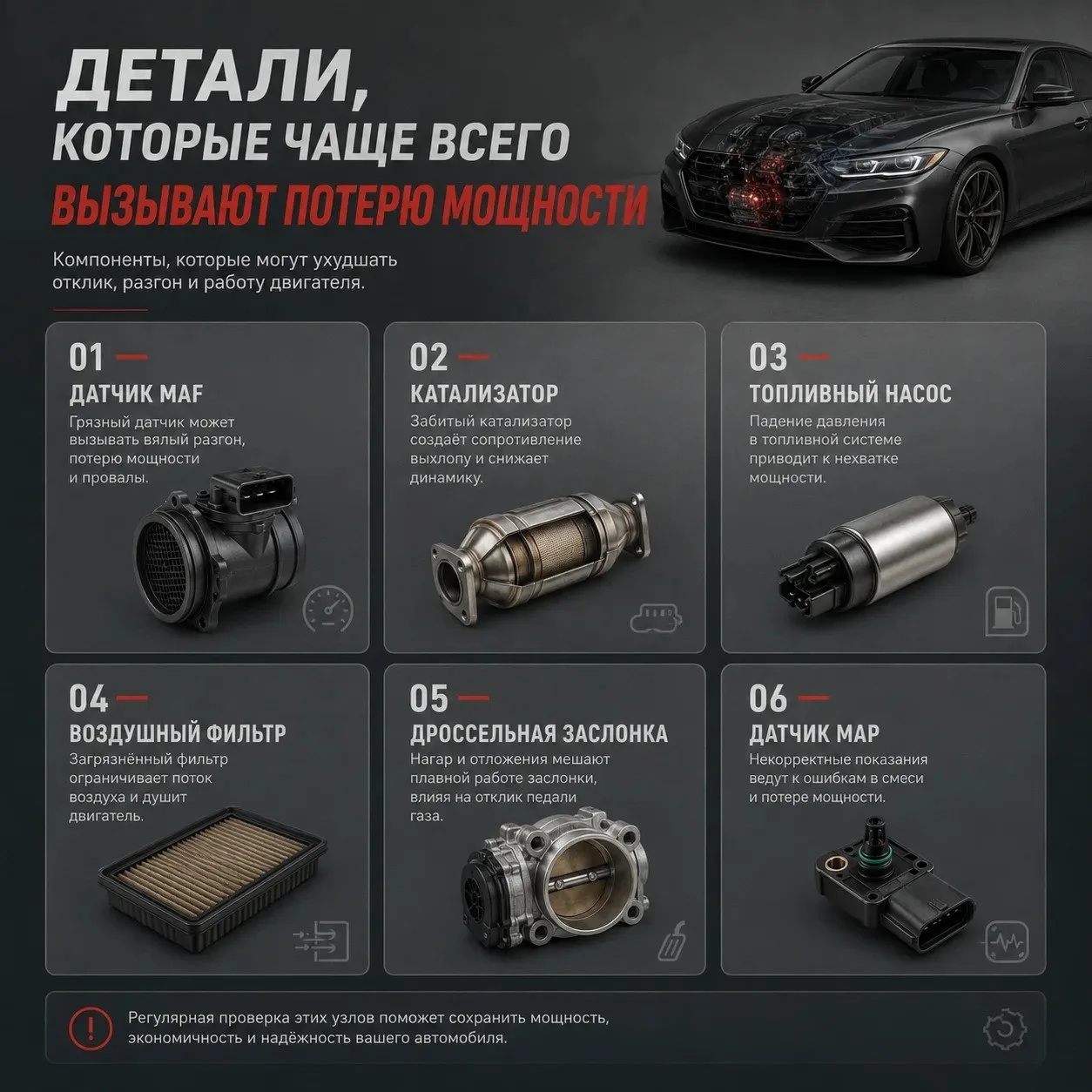 ⚙️ Детали, которые вызывают потерю мощности