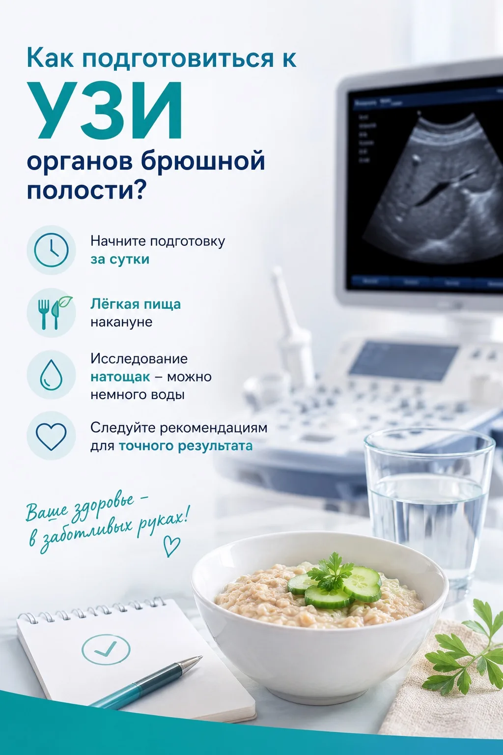 ✔️ Как подготовиться к УЗИ органов брюшной полости?

Правильная подготовка помогает врачу получить б