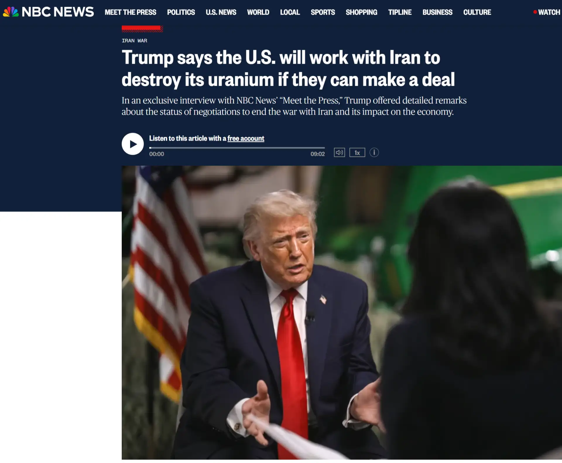 Трамп в интервью NBC News заявил, что хочет включить дополнительное положение, гарантир...