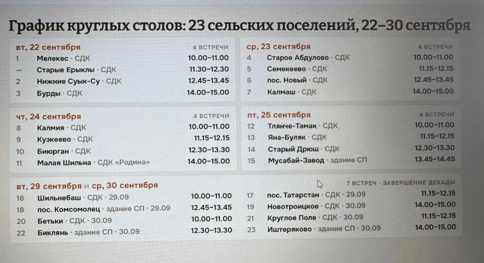 В предверии Декады Пожилых людей, в Тукаевском районе состоятся круглые столы для пенси...